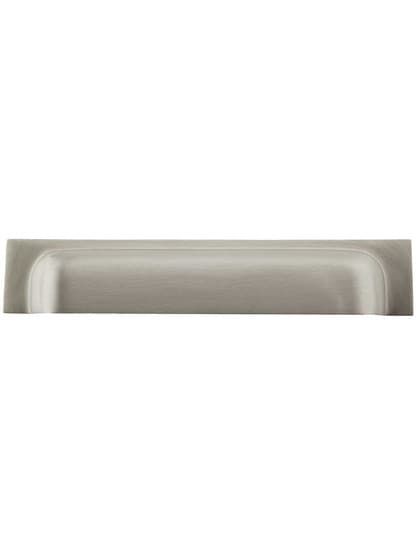 Rectangular Cast-Brass Bin Pull - 6 inch or 7 inch Center-to-Center in Satin Nickel.